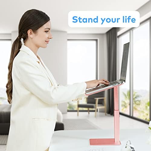 Laptop Stand for Desk, Ergonomic Aluminum Laptop Stand Adjustable Height from 7-15", Sitting and Standing Laptop Riser for 10-17" Notebook - Image 2