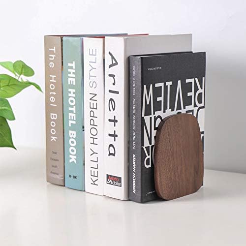 muso wood Book Ends for Shelves, Walnut 2 Pairs - Image 4