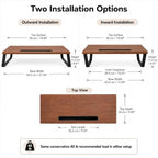 Monitor Stand Riser for Desk, Wood Look, Metal Legs - Image 7
