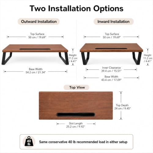 Monitor Stand Riser for Desk, Wood Look, Metal Legs - Image 7