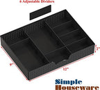 Simple Houseware Desk Monitor Stand Riser w/ Adjustable Tray, Espresso - Image 5
