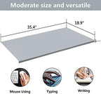 AKOZLIN 35.4"x 18.9" Soft PU Leather Surface Office Desk Mouse Mat Anti-Push Pad with Full Grip Fixation Lip Table Blotter Edge-Locked Protector Grey - Image 5