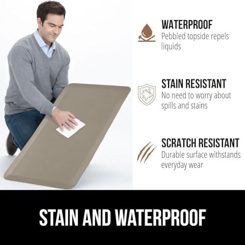 GORILLA GRIP Cushioned Antifatigue Kitchen Mat for Floor, 48x20, Taupe - Image 4