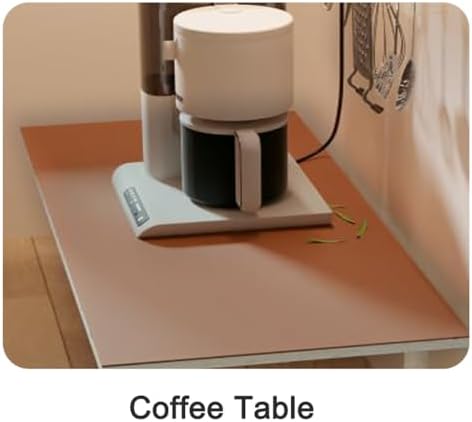 Leather Table Cover,1.8mm Thick,24x48 Inch,Table Protectors for Rectangle,Waterproof Desk Pad, Scratch - Resistant Craft Mat for Dining Table, Office Desk and Art Station (Brown + Gray) - Image 6
