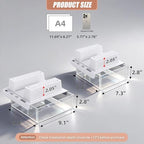 TooCust 2-Pack Under Desk Drawer for Desk with Frame & Beam, Fits Where Standard Drawers Can't, 52mm Heightened Slide Out Organizer, Dual Adhesive or Screw Mount, Clear PET Under Table Storage - Image 2