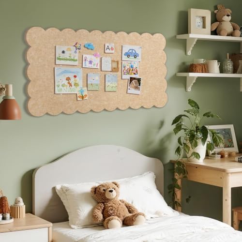 Scalloped Bulletin Board 35x17.5 inches, Decorative Felt Pin Board for Wall - Image 5