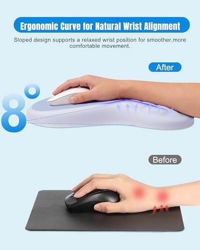 Ergonomic Mouse Pad with Sloped Memory Foam Wrist Rest - Image 2