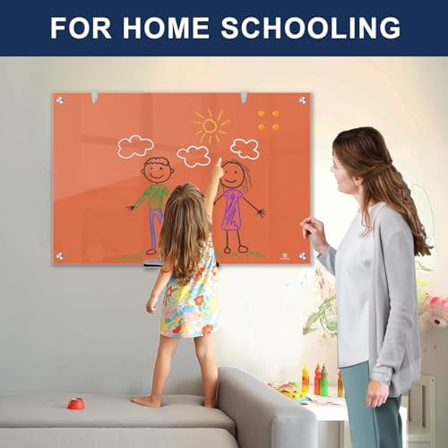 TSJ OFFICE White Board for Wall - 36" x 24" Orange Glass Board 3 X 2 FT - Image 5