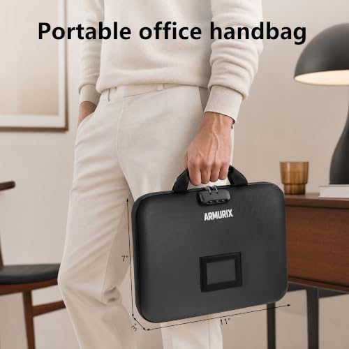 Fireproof Document Box with Lock,Hard-Shell Case File Organizer with 13 Pocket File Folder,Portable Office Travel Storage for Important Documents Passport Laptop (Black, Style C) - Image 7