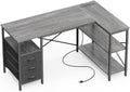 Huuger L Shaped Office Desk with Power Outlets & 3 Drawers by Huuger