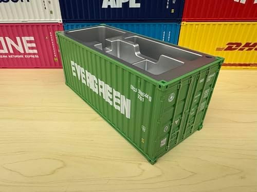 Desk Organizer, Pen Pencil Holder, Business Name Cards Holder, Shipping Container Model Storage Box, Secret Storage Box with Multiple Compartments Office Supplies Multi-function (EVERGREEN) - Image 5