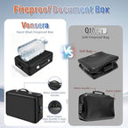 Fireproof Document Safe Box Hard-shell, with Lockable Zipper, 13 Pockets, Waterproof for Important Papers Binder, Fire/Water Resistant File Box for Travel, Home & Office, Organizer for Passport, Cards - Image 6