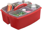 Storex Large Classroom Caddy with Cups, 13 x 11 x 6.575 Inches, Red, Case of 2 (00981A02C) - Image 5