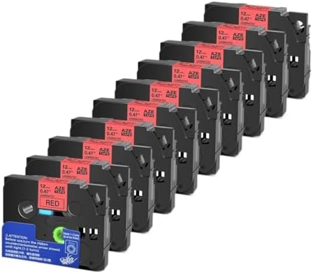 Compatible for Brother TZE-231 12mm Label Tape, 5-Pack, for PT-H110 P-Touch Label Printer, TZE-231/221/241/335, GreenCycle(Black on Red-10PK,9mm) by Unknown