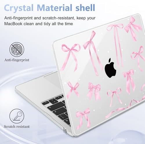 Case for 2026/2025/2024/2023 MacBook Air 15-inch Laptop Release M5 A3448 /M4 A3241 /M3 A3114 /M2 A2941, Stylish Protective Hard Shell Cover for MacBook Air 15.3 inch, Bowknot - Image 6