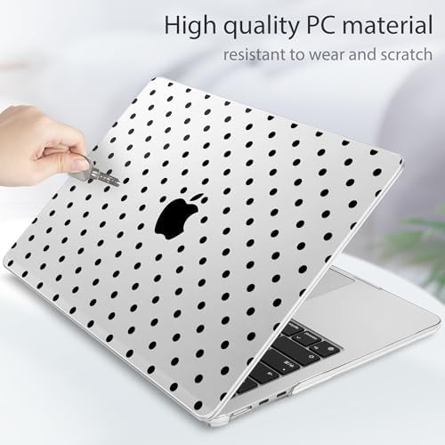 Tuiklol for 2026 2025 2024 2023 MacBook Air 15 inch Case Model M5 A3448 M4 A3241 M3 A3114 M2 A2941 Hard Shell Case for MacBook 15.3'' Cover, Spot-Black - Image 6