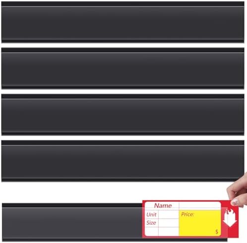 Spiareal 50 Pcs Shelf Label Holders Adhesive Price Tag Strips, Black by Spiareal