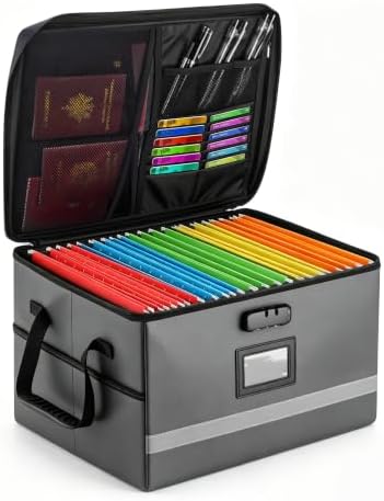 EXLIFBAG Fireproof File Organizer with Lock, 1 Layer by EXLIFBAG