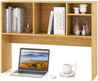 Tangkula Desktop Bookshelf, Countertop Storage Hutch with 4 Shelves for Computer Desk, Desktop 2-Tier Display Rack, Multipurpose Wood Desk Hutch Storage Organizer for Dorm Office Home by TANGKULA