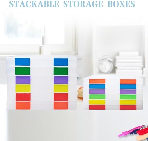 12 Pcs Clear Paper Storage Box, Multicolor, 12.4x9.84x1.18 Inches - Image 6
