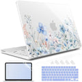 May Chen Compatible with MacBook Neo 13 inch Case 2026 Model A3404, Plastic Hard Shell,Keyboard Cover,Screen Protector,Dust Plug, for MacBook Neo 13" with A18 Pro Chip, Blue Flower by MayChen