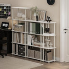 Furinno Turn-N-Tube Corner Shelf, 4-Tier Corner Bookshelf, Display Storage Shelves with Open Shelves, for Organization and Storage, Living Room, Home Office, Garage, White - Image 2