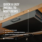 COREMINDED Storage Drawer - Carbon Steel Underdesk Drawer Slide Out, 17.7 x 12 x 4 in, Matte Black - Premium Quality, Ergonomic Organization, Cable Management, Versatile Sizes, Luxe Extras - Image 4