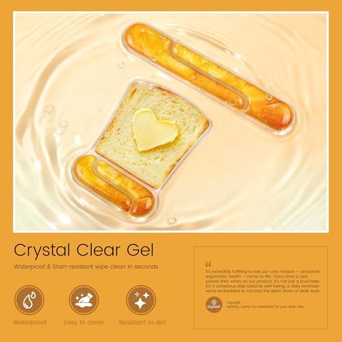 Ospelelf Mouse Pad and Keyboard Wrist Rest Cute Funny Gel Mousepad Set, Support for Typing Gaming, Relieve Wrist Pain, Cool & Easy to Clean, for Office, Programmer, Home Computer Use, Butter Bread - Image 3