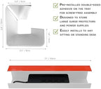 Scanfield Under Desk Cable Management Tray, No-Screw, 17-Inch, 2-Pack White - Image 6