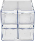 Deflecto Stackable Cube Organizer, Desk and Craft Organizer, 4 Drawers, Clear, Removable Drawers and Dividers, 6"W x 6"H x 7 1/8"D (350301CR) - Image 4