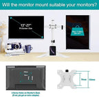 MOUNT PRO Dual Monitor Stand, Free-Standing Full Motion Monitor Desk Mount Fits 2 Screens up to 27 inches,17.6lbs with Height Adjustable, Swivel, Tilt, Rotation, VESA 75x75 100x100,White - Image 6