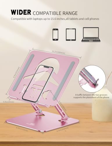 Z-Shaped Laptop Stand for Desk Fits 10"-16" Notebook, Puce Pink - Image 6