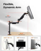 ErGear Dual Monitor Stand, Stacked Monitor Mount for 13-33″ Screens, Up to 19.8 lbs/Arm, Enhanced Stability with Integrated C-Clamp, Upgraded Cable Management, VESA 75x75/100x100mm, Home Office Gaming - Image 5