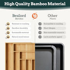 Bamboo Expandable Silverware Drawer Organizer, 11 Slots Utensil Holder - Image 6