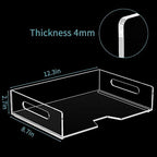 HIIMIEI Acrylic Paper Tray 2 Pack Clear Letter Tray Desk Stackable Organizer for School, Home, Office - Horizontal - Image 2