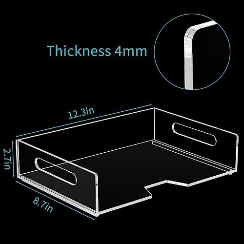 HIIMIEI Acrylic Paper Tray 2 Pack Clear Letter Tray Desk Stackable Organizer for School, Home, Office - Horizontal - Image 2