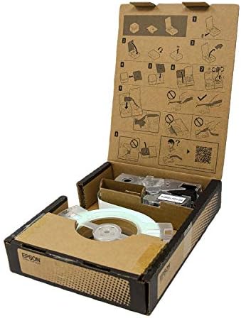 Epson LABELWORKS B218VTBWPX Bulk Vinyl Tape - Black on White - 3/4" (18mm) by EpsonLABELWORKS
