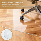Vicwe Glass Chair Mat for Carpet, 32"x54" Tempered Glass Office Chair Mat - Image 2