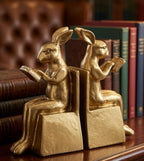 Bellaa Rabbit Bookends, Set of 2 Vintage Gold 7inch Resin 22883 - Image 6