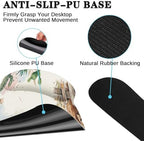 Arttown Keyboard Mouse Pad Set, 4 in 1 Desk Mat Set Cow Boho - Image 5