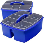 Storex Large Classroom Craft Caddy with Cups, 13 x 11 x 6.575 Inches, Blue, Case of 2 (00985A02C) - Image 2