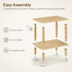 HOOBRO 2-Tier Printer Stand Solid Wood Legs - Image 7