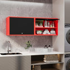 Fesbos Metal Storage Cabinet Black Red Wall Cabinets with Shelf and Locking Door - Wall Mounted Storage Cabinet for Garage Warehouse Home Office - Assembly Required - Image 7