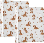 Cavalier King Charles Spaniel Dog Round Ring Binders 1.5 Inch 3 Ring Binder with Clipboard Holds 200 Sheets Office Home School by SHJI