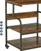 Fannova Large Printer Stand Table with Height Adjustable Storage Shelf - Image 4