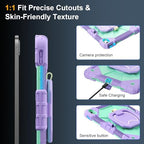 Case for iPad (A16) 11th/10th Generation 11/10.9 Inch 2025/2022, Ubearkk for iPad a16 case with Screen Protector, 360 Degree Rotating Stand Shoulder Strap Pencil Holder,Purple Mint - Image 5