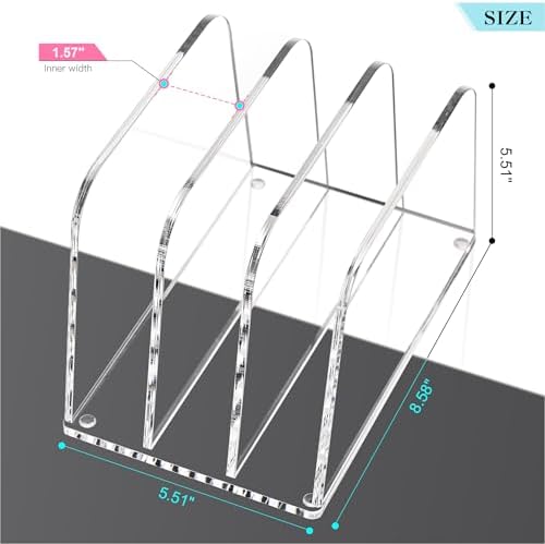 HeZone Desk File Organizer,3-Section Vertical File Folder Holder,Clear - Image 2