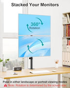 Stacked Monitor Mount for Max 32" Screens, Vertical Dual Monitor Stand - Image 6