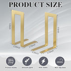 Chunful Metal Bookends, 12 Pcs, Gold, Square - Image 3