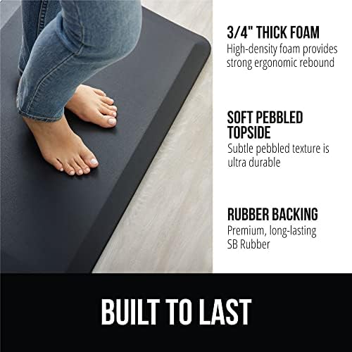 GORILLA GRIP Cushioned Antifatigue Kitchen Mat for Floor, 32x20, Black - Image 2